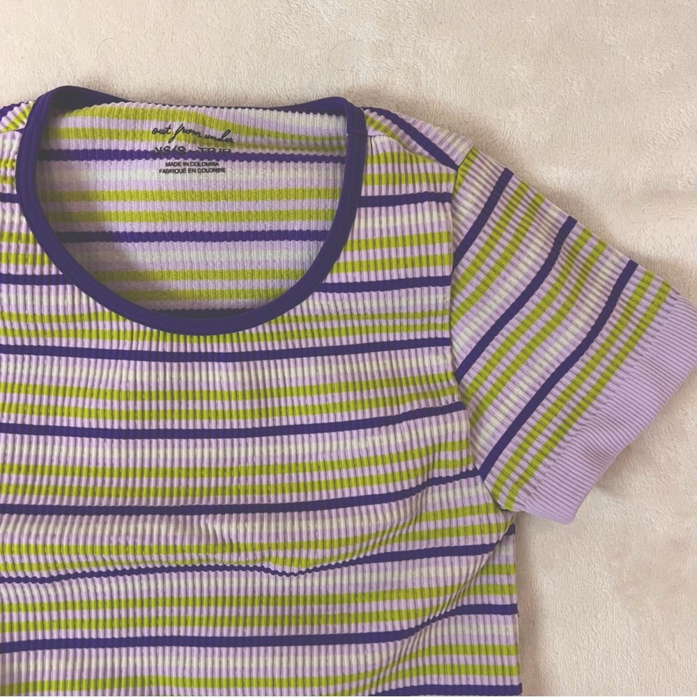 UO ribbed baby tee striped pastels